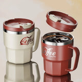 Insulated Stainless Steel Coffee Mug with Lid - Reusable & Portable