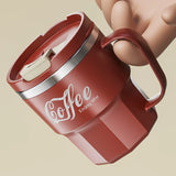 Insulated Stainless Steel Coffee Mug with Lid - Reusable & Portable