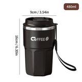 Insulated Stainless Steel Coffee Mug with Lid - Reusable & Portable