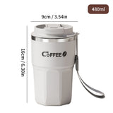 Insulated Stainless Steel Coffee Mug with Lid - Reusable & Portable