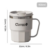 Insulated Stainless Steel Coffee Mug with Lid - Reusable & Portable