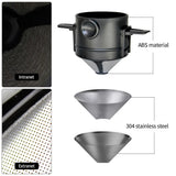 Portable Folding Coffee Dripper - Stainless Steel & Reusable