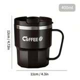 Insulated Stainless Steel Coffee Mug with Lid - Reusable & Portable