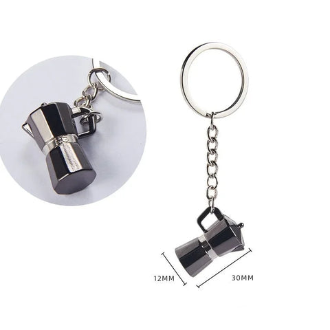 Coffee Lover's Miniature Keychain - Espresso Machine & Barista Tool Designs